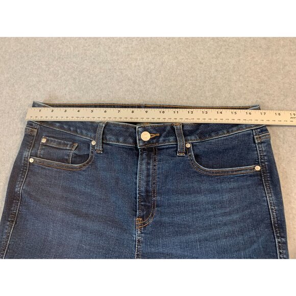 Chicos Womens Size 12 R Define Me Flare Jeans Raw Hem Blue Denim - Picture 7 of 8